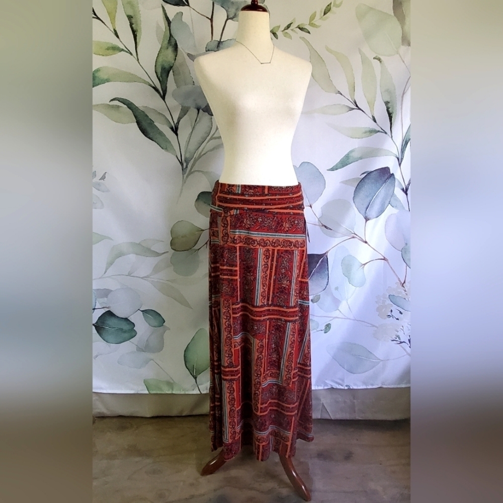 LULAROE | Maxi Skirt in Warm Paisley Patchwork sz S